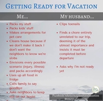 Getting Ready For Vacation Me vs My Husband