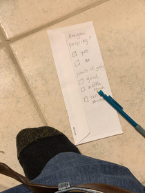 Girlfriend slid this under bathroom door