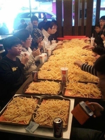 Give me all of your french fries Its for our club meeting