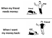 Giving money to friends