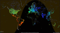 Global internet usage by time of day