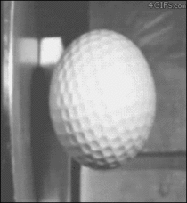 Golf ball collision at mph