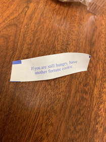 Good fortune comes to those who eat