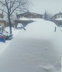 Good thing I put my wipers up before this snowfall