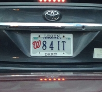 Good use of license plate frame and personalized plate Barney would have been proud x-post rHIMYM