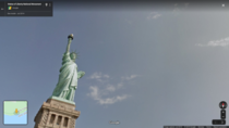 Google automaticaly blurring the face of the statue of liberty