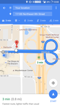 Google gives the best directions
