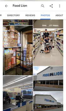 Google page for the food lion near me