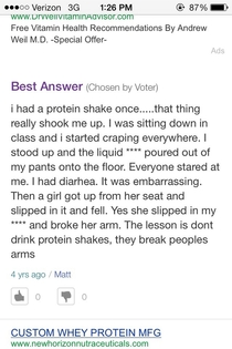 Googled info on protein drinks I dont even