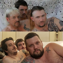 Got my bf and his friends to recreate this romantic portrait of Joe Exotic and his husbands