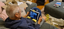Got my dad a tablet for Christmas he has CMT and cant grip things too well so we got him this penguin to help him