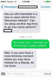 Gotta love a car salesman with a sense of humor