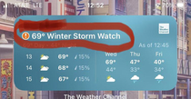 Gotta love MA weather No this is not a glitch we are supposed to get  of snow Thursday and Friday
