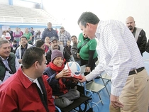 Governor in my country gifted a soccer ball to a kid without legs