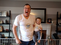 Grampy wanted a shirt to match the baby on his birthday