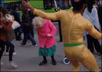 Grandma street dancing