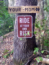 Great bike trail namesign combo at a park near my house