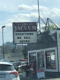 Great sign for a vaccum shop