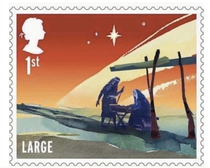 Great to see Mary on keyboard and Joseph on vocals for this years Christmas post office stamp