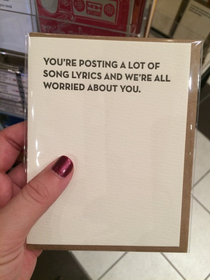 Greeting card for modern issues