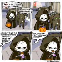 Grim Reaper went trick or treating 