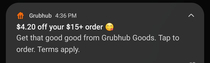GrubHub knows whats up today