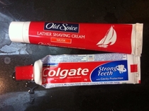 Guess what my wife brushed her teeth with this morning