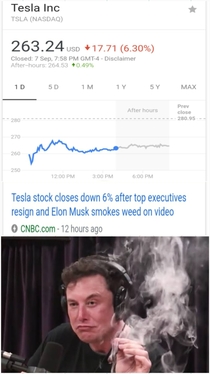 Guess you can say Elon and his stock both took an hit