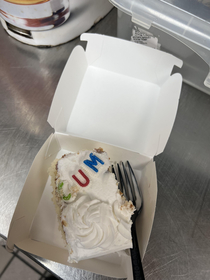 had a piece of birthday cake at work today