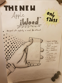 Had to draw a fake ad in th grade years ago I think its spot-on
