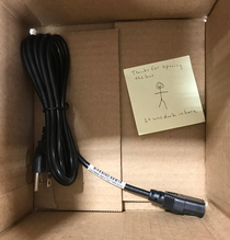 Had to send a user a new monitor power cord Decided to leave them a surprise in the box with it