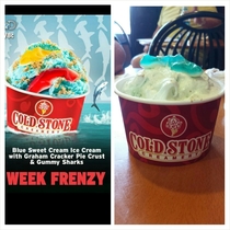 Had to try Cold Stones Shark Week Frenzy Nailed it