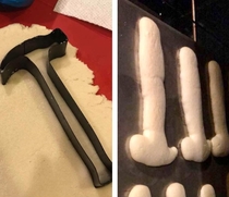 Hammer shaped cookie dough doesnt turn into Hammer shaped cookies
