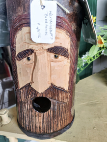handcrafted birdhouse