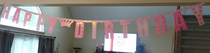 Happy Dirthday dollar store birthday banner ftw