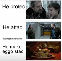 He make eggo stac