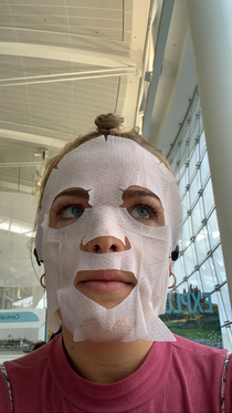 Heard were all supposed to wear masks at the airport I dont really know how this is gonna help but my skin feels great