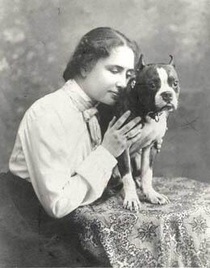 Helen Keller and her beloved cat Mittens