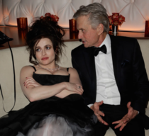 Helena Bonham Carter looks thrilled talking to Michael Douglas