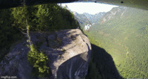 Helicopter drop off cliff