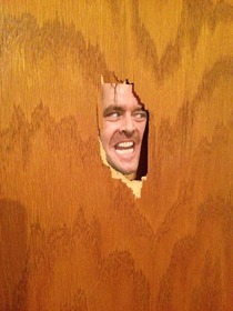 Heres Johnny My small tribute to Jack Nicholson in my broken closet door