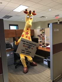 Heres my dad at work I think he took this years Halloween Costume Contest pretty seriously