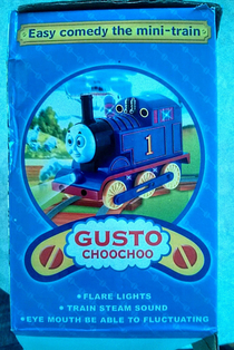 Heres your present son Thoma I mean Gusto ChooChoo Easy comedy the mini-train Eye mouth be able to fluctuating Most best gift