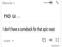 Hey Google translate from Normie