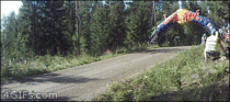 High speed rally car jump