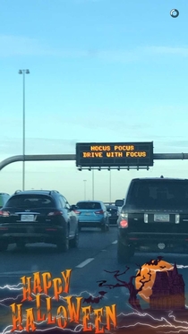 Highway sign reads Hocus Pocus drive with focusA friend of mine in Phoenix AZ sent this to me this morning Happy Halloween