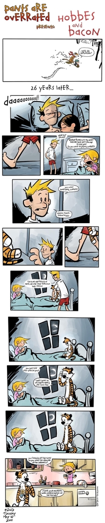 Hobbes protects Calvins daughter from a scary monster