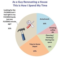 Home renovation time spent pie chart