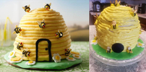 Homemade beehive cake for my kids birthday