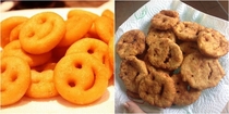 Homemade smiley face fries